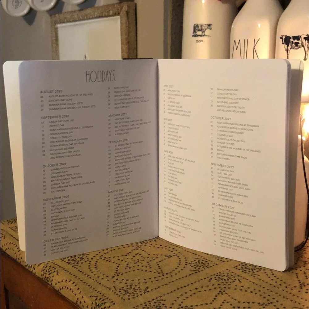 Rae Dunn 2027 PLANNER. 17 Month Planner with Cat On Books